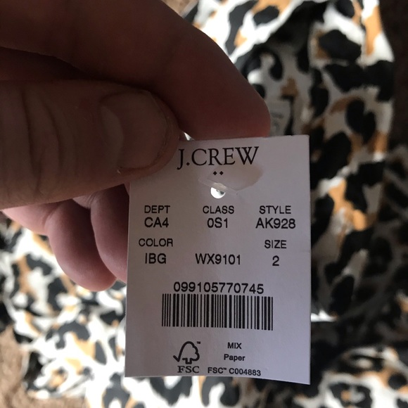 NWT J.Crew Leopard Print Tie Waist Shirtdress - Picture 12 of 13